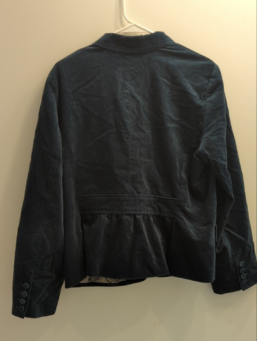 Talbots Dark Teal Velvet Single-Button Blazer, Size 18 - Picture 5 of 6